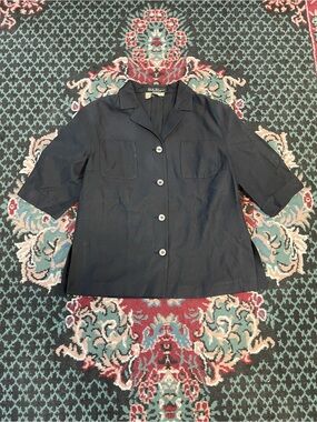 Vintage Women’s Salvatore Ferragamo Button-Front Short Sleeve Top